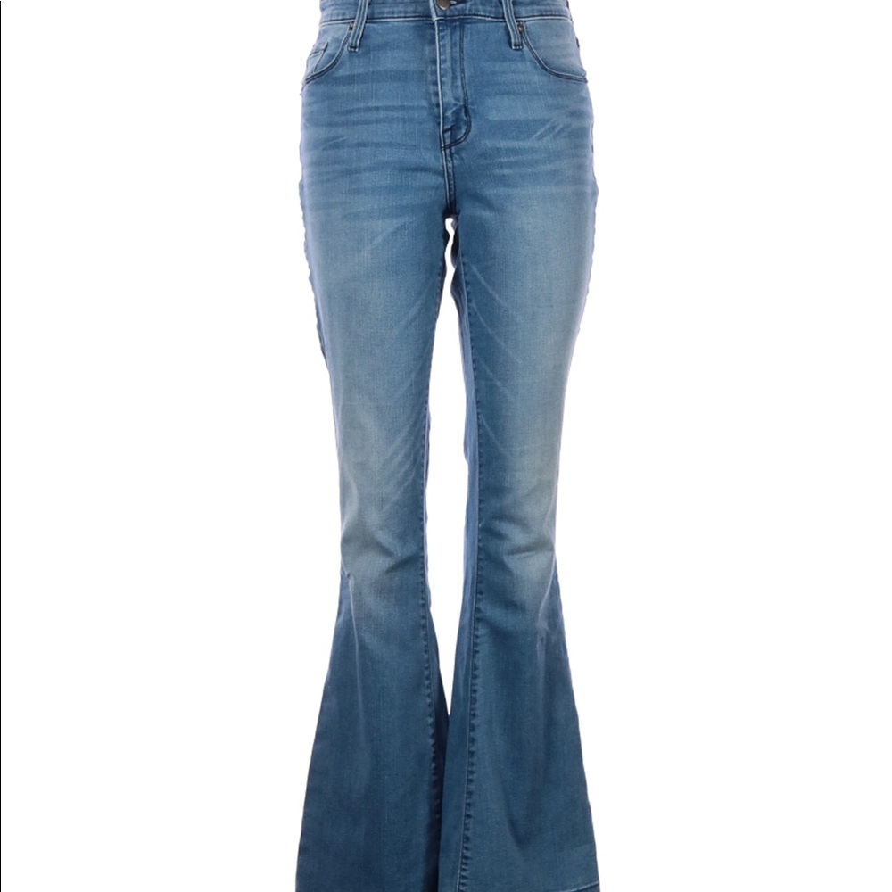 70s Style High-waisted Wide Leg Jeans